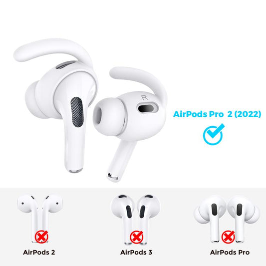 For AirPods Pro 2 AhaStyle PT189 1pair Ear Caps Silicone Anti-Lost and Non-Slip Ear Hooks(Black Large) - Anti-dust & Ear Caps by AhaStyle | Online Shopping UK | buy2fix
