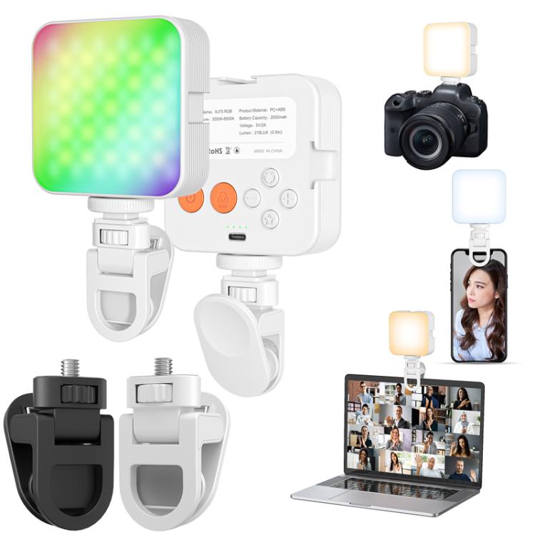 1/4 Screw Universal Fill Light Cell Phone Clip GoPro Video Conference Laptop PC External Clip(Small Flat-Black) - Stand by buy2fix | Online Shopping UK | buy2fix