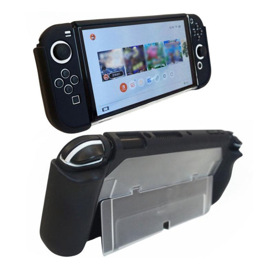 For Nintendo Switch OLED / Joy-Con 2 In 1 Protective Case TPU Cover Support(Black) - Cases by buy2fix | Online Shopping UK | buy2fix