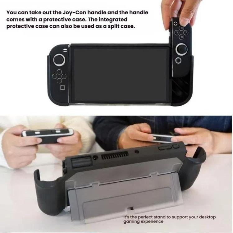 For Nintendo Switch OLED / Joy-Con 2 In 1 Protective Case TPU Cover Support(Black) - Cases by buy2fix | Online Shopping UK | buy2fix