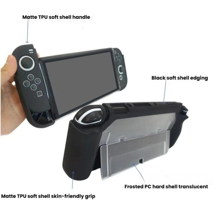 For Nintendo Switch OLED / Joy-Con 2 In 1 Protective Case TPU Cover Support(White) - Cases by buy2fix | Online Shopping UK | buy2fix