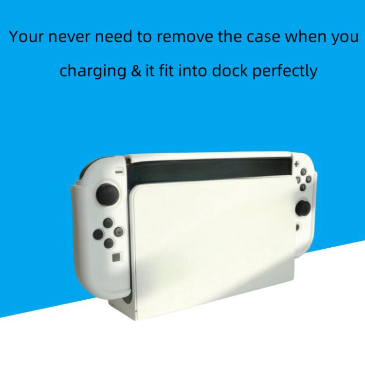 For Nintendo Switch OLED / Joy-Con 2 In 1 Protective Case TPU Cover Support(White) - Cases by buy2fix | Online Shopping UK | buy2fix