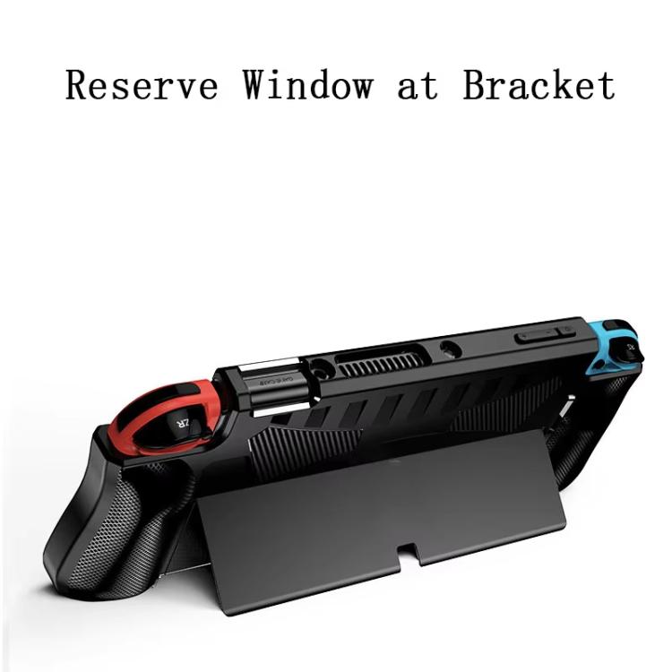 For Switch OLED Console TPU Protective Cover Integrated Shell With 2 Game Card Slots(Black) - Cases by buy2fix | Online Shopping UK | buy2fix