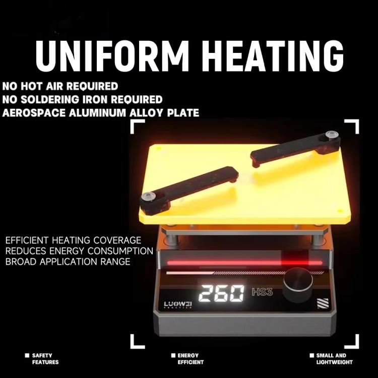 LUOWEI HS3 Universal Preheating Heating Station Layered Lamination Tinning Degumming Heating Station EU Plug - Repair Platform by LUOWEI | Online Shopping UK | buy2fix