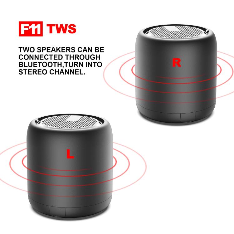 TWS Bluetooth Speaker IPX4 Waterproof Rechargeable Portable Mini Subwoofer Music Player(Black) - Desktop Speaker by buy2fix | Online Shopping UK | buy2fix