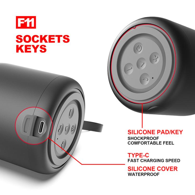 TWS Bluetooth Speaker IPX4 Waterproof Rechargeable Portable Mini Subwoofer Music Player(Black) - Desktop Speaker by buy2fix | Online Shopping UK | buy2fix