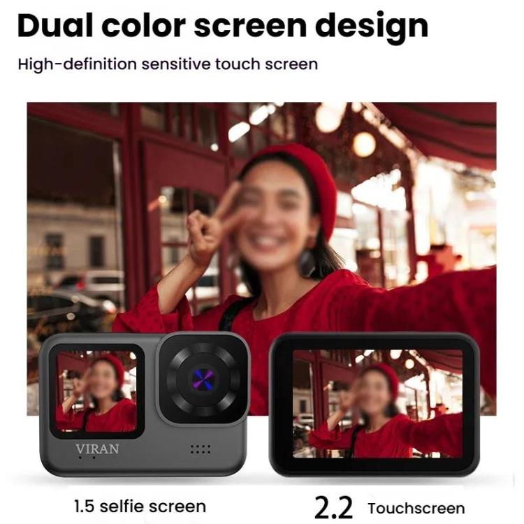 VIRAN V11 Dual-Color Screen 5K HD IP68 Waterproof Six-Axis Anti-Shake Sports Camera(Black) - Sports Camera by VIRAN | Online Shopping UK | buy2fix