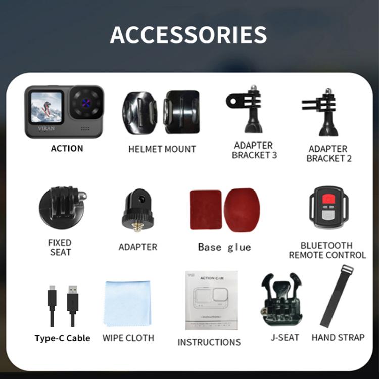 VIRAN V11 Dual-Color Screen 5K HD IP68 Waterproof Six-Axis Anti-Shake Sports Camera(Black) - Sports Camera by VIRAN | Online Shopping UK | buy2fix