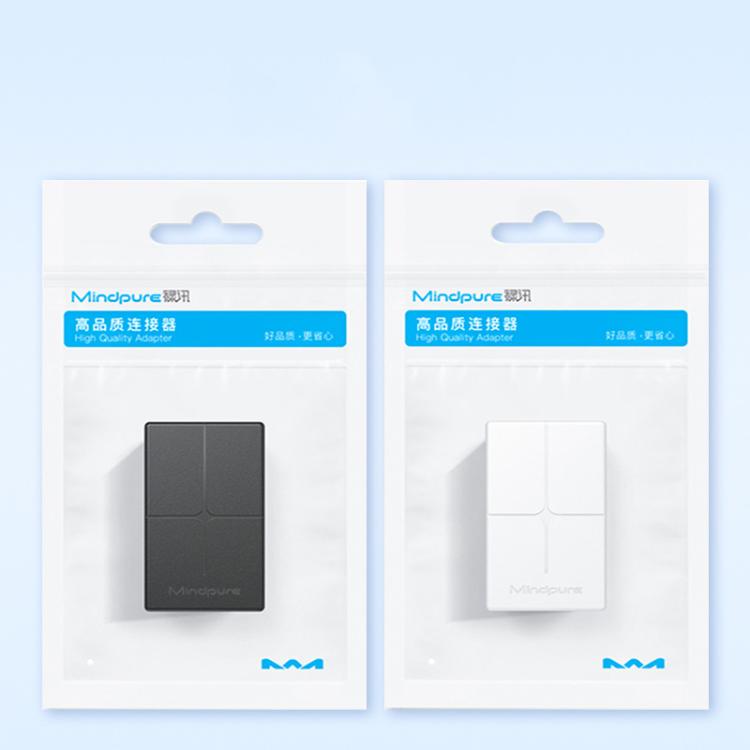 Mindpure AD043 2pcs Network Cable Pair Connector Extender Adapter RJ45 Network Gigabit Dual Pass-through Broadband Crystal Heads(White+Black) - Lan Cable and Tools by Mindpure | Online Shopping UK | buy2fix
