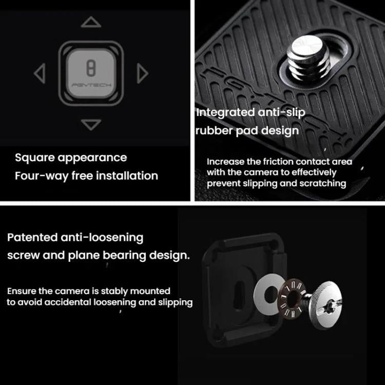 PGYTECH Camera Arca Quick Release Mount V2 Interface Tripod Accessory, Specifications: Base Only - Quick Release Plate by PGYTECH | Online Shopping UK | buy2fix