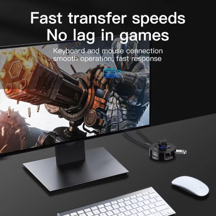 Mindpure US018 Computer Expansion USB2.0 4 Ports HUB, Length: 1.5m Black - USB HUB by Mindpure | Online Shopping UK | buy2fix