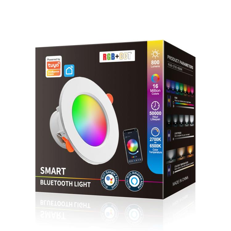 Tuya Bluetooth Smart Ceiling Lamp Round Recessed RGBCW Color Changing Dimmable Ceiling Light AC85-265V - Smart Light Bulbs by buy2fix | Online Shopping UK | buy2fix