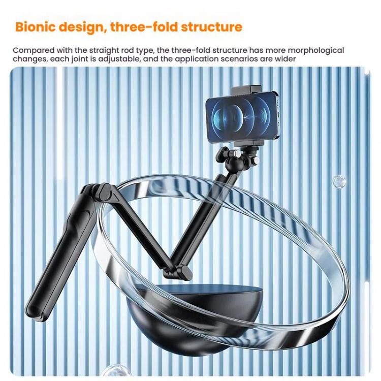 TELESIN Tri-folding Tripod For Sports Camera Mobile Phone Selfie Stand Desktop Fixed Bracket(Black) - Extendable Pole by TELESIN | Online Shopping UK | buy2fix