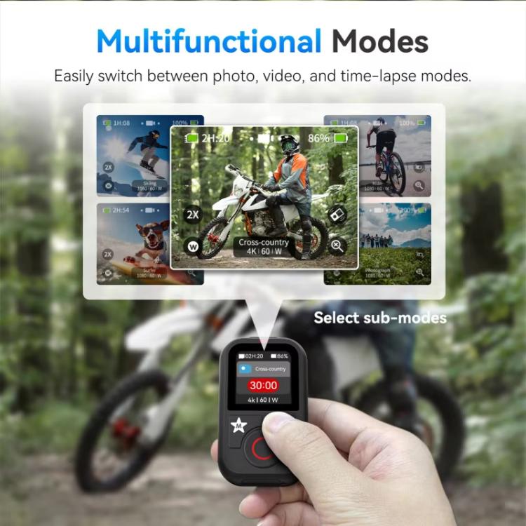 TELESIN T13 60m Sports Camera Wireless Bluetooth Remote Control For GoPro HERO13 Black /12 Black /11 Black /10 Black /9 Black /8 Black /Max(Black) - by TELESIN | Online Shopping UK | buy2fix