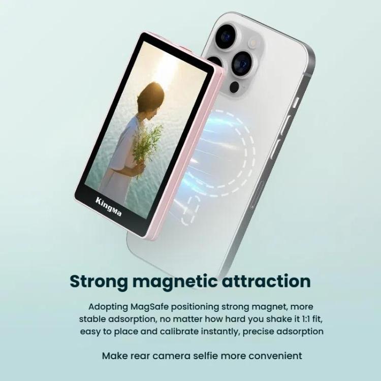 KingMa PH02 MAX Mobile Phone MagSafe Display Screen Selfie Live Streaming Phone Rear Camera(Black) - Selfie Sticks by KingMa | Online Shopping UK | buy2fix