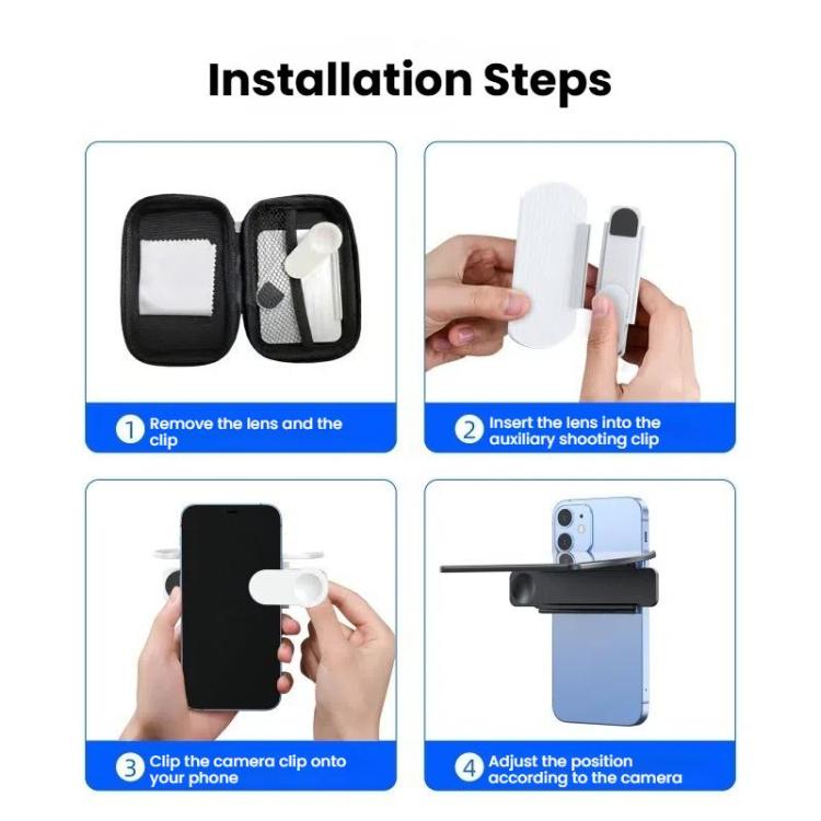Mobile Phone Reflection Photo Clip Holder Adjustable Angle Mirror Clip Phone Reflector Selfie Artifact, Color: Black - Others Accessories by buy2fix | Online Shopping UK | buy2fix