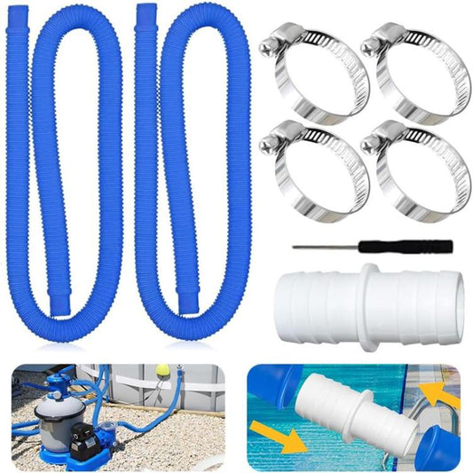32mm Pool Hose + Connector + Screwdriver For Intex 300 GPH/530 GPH, Length: 1m Blue Hose - Swimming Pool Parts by buy2fix | Online Shopping UK | buy2fix