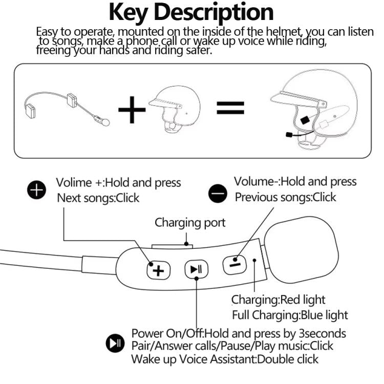 TW2S IPX5 Waterproof Noise Reduction Helmet Bluetooth Headset(Black) - Motorcycle Walkie Talkie by buy2fix | Online Shopping UK | buy2fix