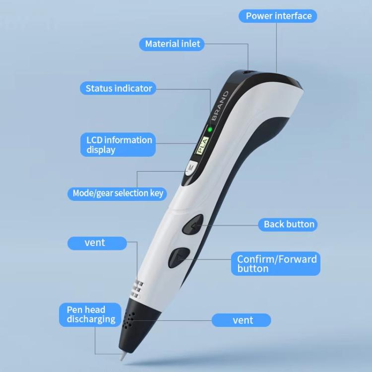 3D Printing Pen Kids Education Drawing DIY Doodle Stereoscopic Drawing 3D Pen(Blue) - 3D Printer by buy2fix | Online Shopping UK | buy2fix