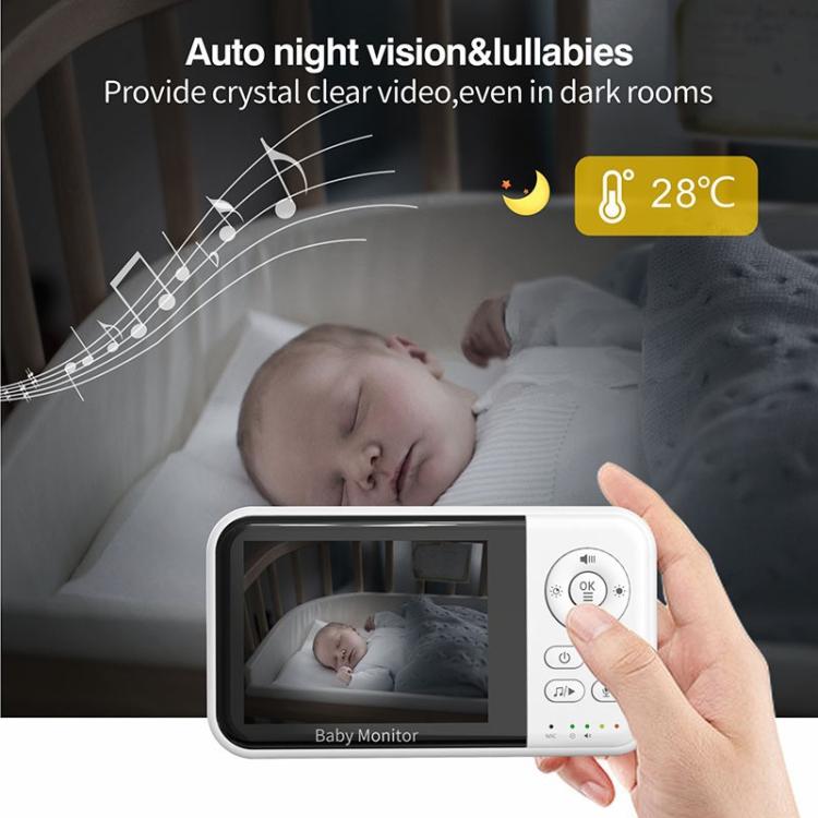 3.2 inch LCD Wireless Video Baby Monitor 2 Way Audio Talk Night Vision Surveillance Security Camera US Plug - Baby Monitor by buy2fix | Online Shopping UK | buy2fix