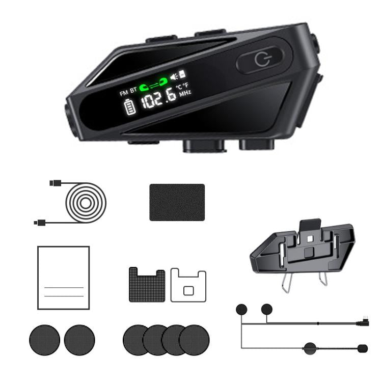 C6 IPX6 Waterproof LED Lighting Wireless Intercom Helmet Bluetooth Headset, Spec: Hard Mic - Motorcycle Walkie Talkie by buy2fix | Online Shopping UK | buy2fix