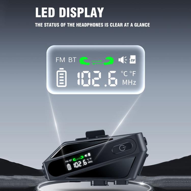 C6 IPX6 Waterproof LED Lighting Wireless Intercom Helmet Bluetooth Headset, Spec: Soft and Hard Mics - Motorcycle Walkie Talkie by buy2fix | Online Shopping UK | buy2fix