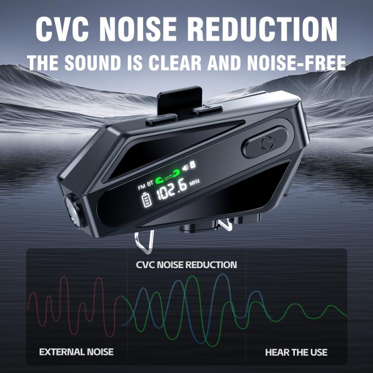 C6 IPX6 Waterproof LED Lighting Wireless Intercom Helmet Bluetooth Headset, Spec: Hard Mic - Motorcycle Walkie Talkie by buy2fix | Online Shopping UK | buy2fix