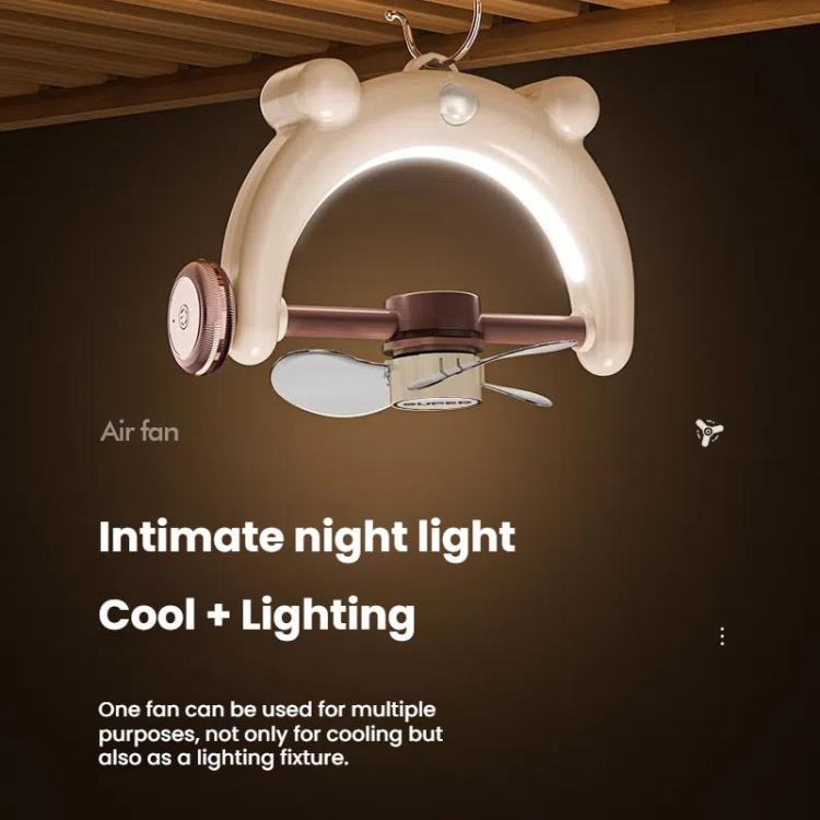 Multifunctional Fan Light Sound Big Wind Power With Light Wall Mounted Long Life Desktop Small Ceiling Fan, Color: Rechargeable Blue - Electric Fans by buy2fix | Online Shopping UK | buy2fix