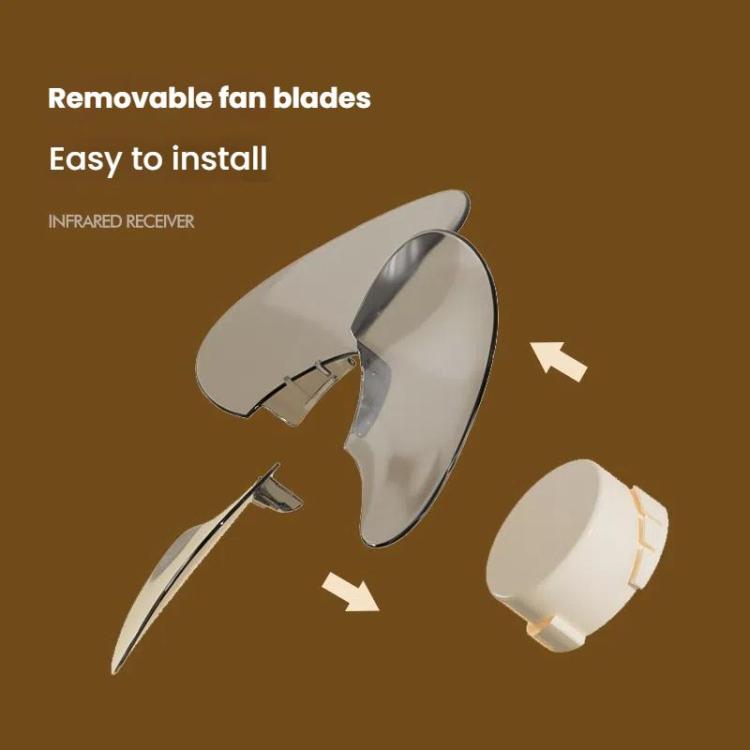 Multifunctional Fan Light Sound Big Wind Power With Light Wall Mounted Long Life Desktop Small Ceiling Fan, Color: Remote Control Beige - Electric Fans by buy2fix | Online Shopping UK | buy2fix