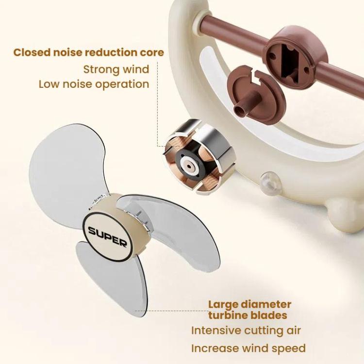Multifunctional Fan Light Sound Big Wind Power With Light Wall Mounted Long Life Desktop Small Ceiling Fan, Color: Remote Control Beige - Electric Fans by buy2fix | Online Shopping UK | buy2fix