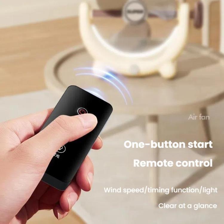 Multifunctional Fan Light Sound Big Wind Power With Light Wall Mounted Long Life Desktop Small Ceiling Fan, Color: Remote Control Beige - Electric Fans by buy2fix | Online Shopping UK | buy2fix