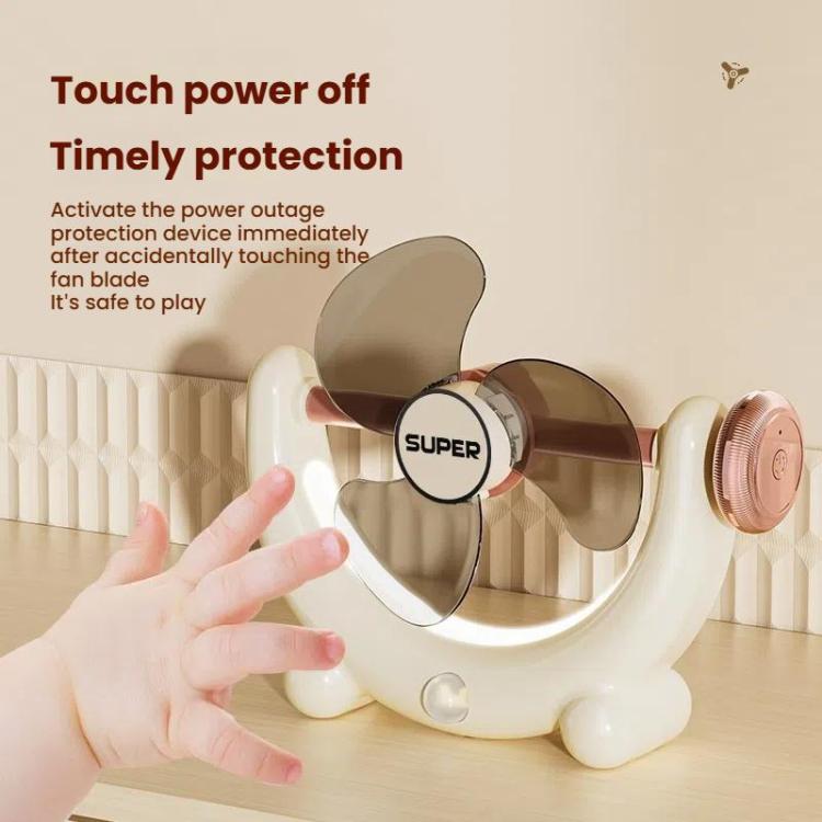 Multifunctional Fan Light Sound Big Wind Power With Light Wall Mounted Long Life Desktop Small Ceiling Fan, Color: Rechargeable Blue - Electric Fans by buy2fix | Online Shopping UK | buy2fix