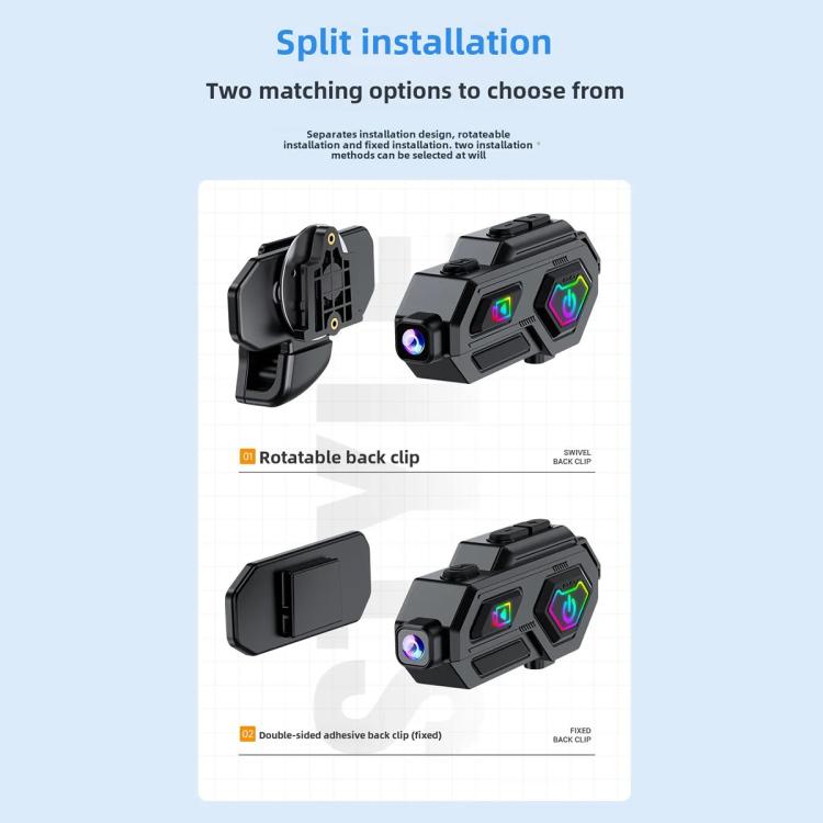 C8Max Motorcycle Intercom Video Helmet Bluetooth Headset HD Video Recorder, Spec: Hard Mic - Motorcycle Walkie Talkie by buy2fix | Online Shopping UK | buy2fix