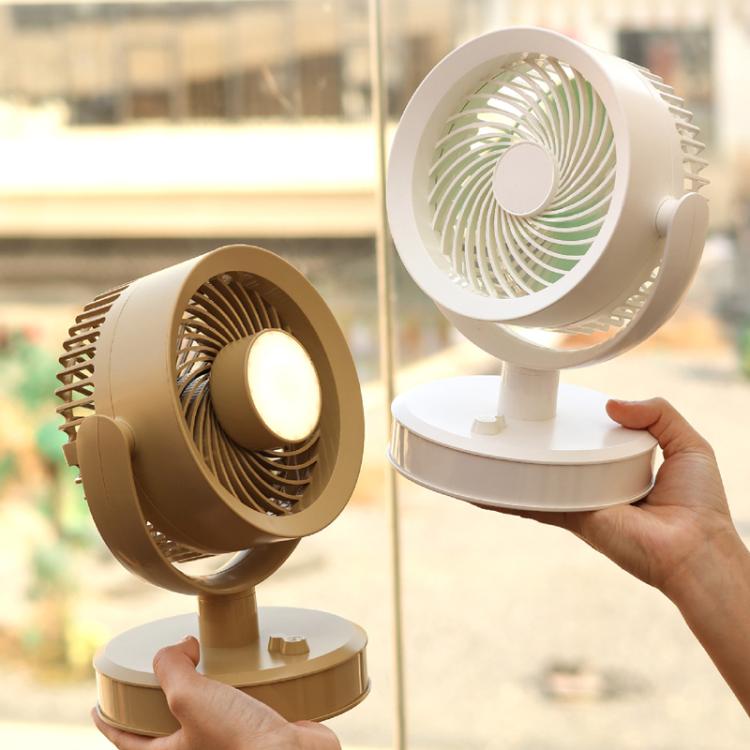Desktop Fan Outdoor Student Office Portable Rechargeable USB Tabletop Small Fan, Color: Without Light (White) - Electric Fans by buy2fix | Online Shopping UK | buy2fix
