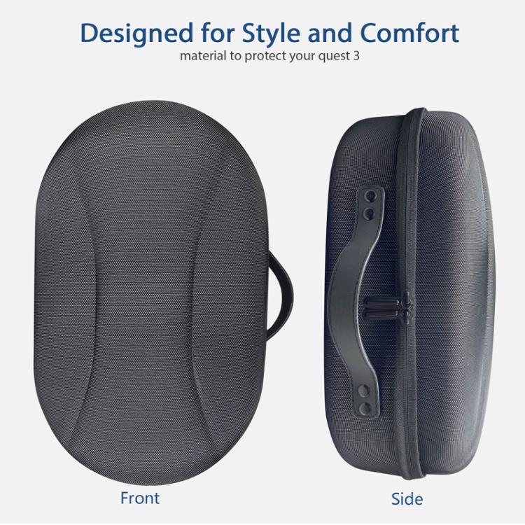 For Meta Quest 3 VR Glasses Storage Case EVA Anti-Pressure Hard Shell Storage Bag(Light Gray) - VR Accessories by buy2fix | Online Shopping UK | buy2fix