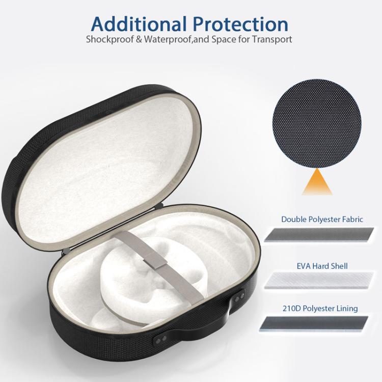 For Meta Quest 3 VR Glasses Storage Case EVA Anti-Pressure Hard Shell Storage Bag(Light Gray) - VR Accessories by buy2fix | Online Shopping UK | buy2fix
