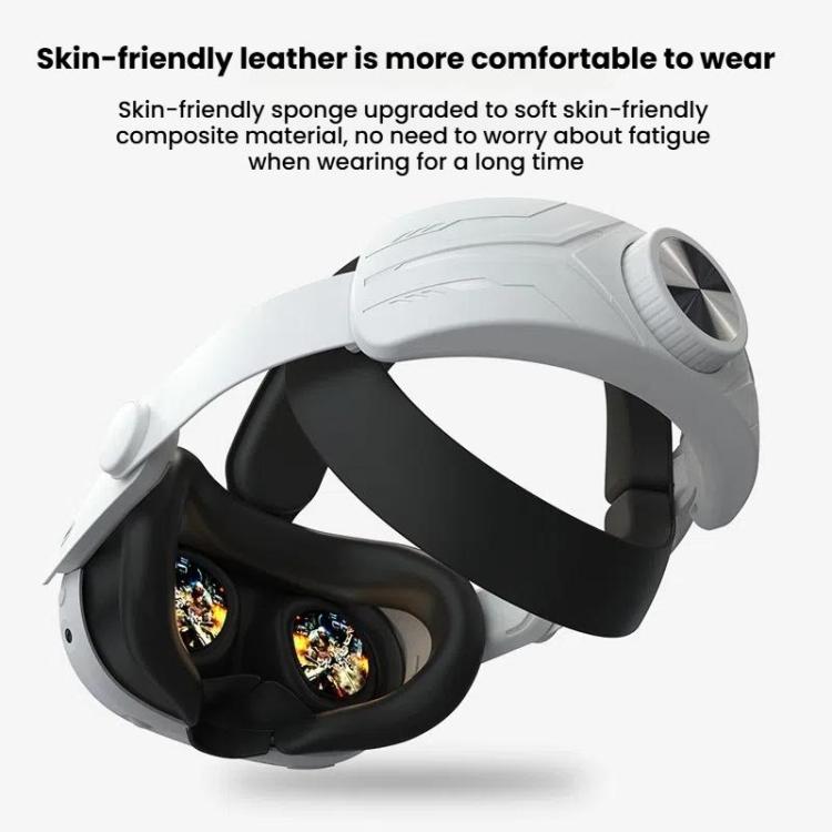 For Meta Quest 3 / 3S Adjustable Headband No Face Pressure VR Head Strap Accessories(Black White) - VR Accessories by buy2fix | Online Shopping UK | buy2fix
