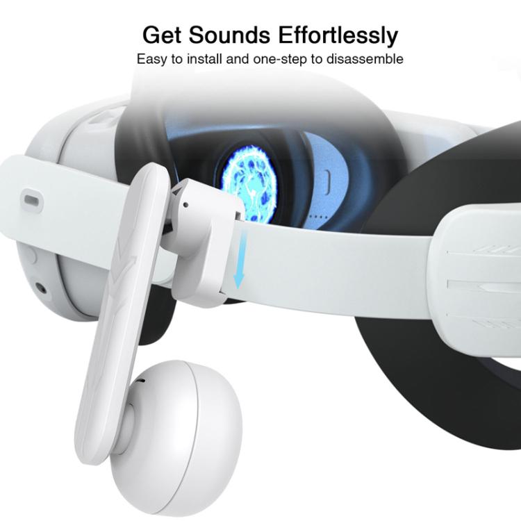 For Meta Quest 2 / 3 Independent Headphones Headband High Sound Speaker VR Accessory(White) - VR Accessories by buy2fix | Online Shopping UK | buy2fix