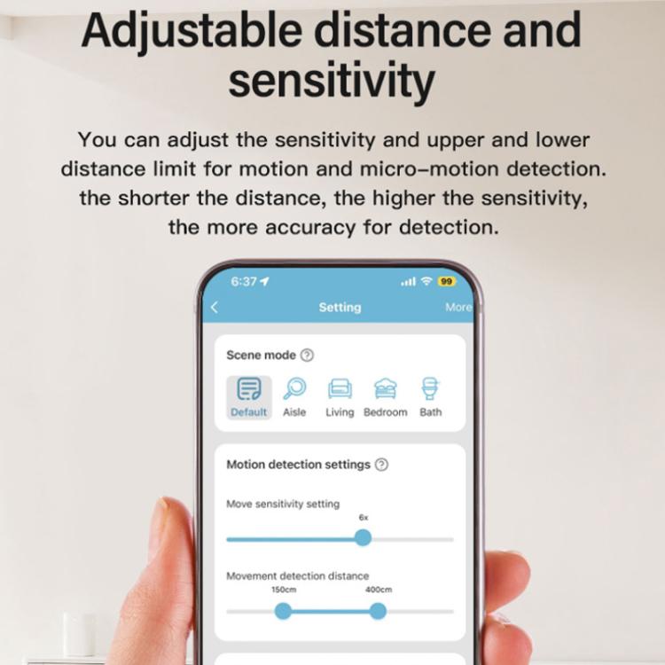 Tuya Zigbee Round Human Presence Sensor Millimeter Wave Radar Detection Built-in Illuminance Sensor - Smart Switch by buy2fix | Online Shopping UK | buy2fix