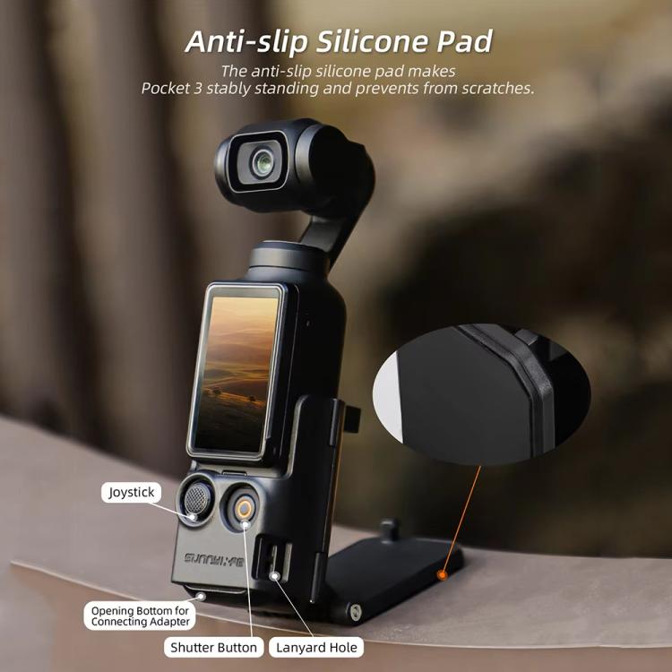 For DJI Osmo Pocket 3 Sunnylife OP3-ZJ761 Magnetic Stand Base Angle Adjustable Multi-functional Desktop Stand Accessories(Black) - Mount & Holder by Sunnylife | Online Shopping UK | buy2fix