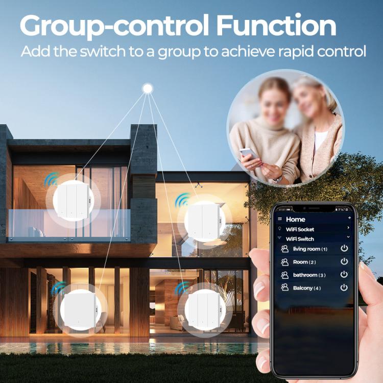 Compatible Tuya ZigBee Smart Light Switch With Radar Motion Sensor No Capacitor Required 2-Gang - Smart Switch by buy2fix | Online Shopping UK | buy2fix