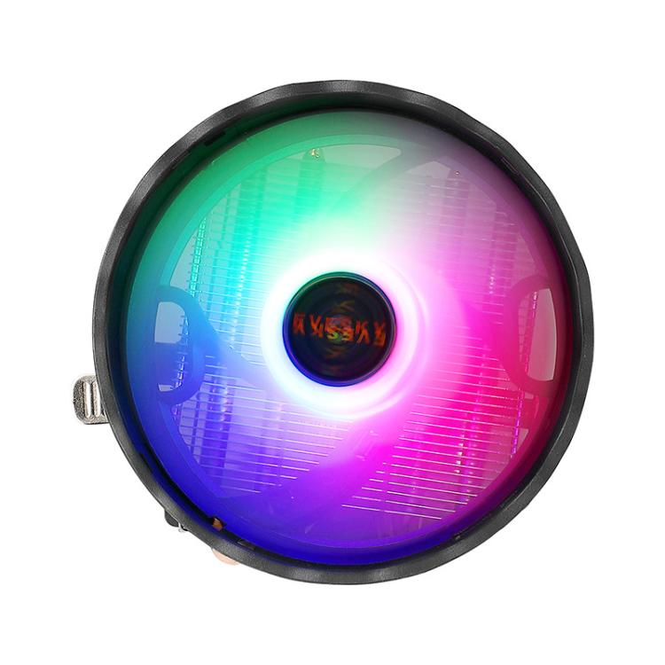 EVESKY 12cm RGB LED CPU Cooler with Dual Copper Heat Pipes Quiet Fan for Desktop Computers - Fan Cooling by EVESKY | Online Shopping UK | buy2fix