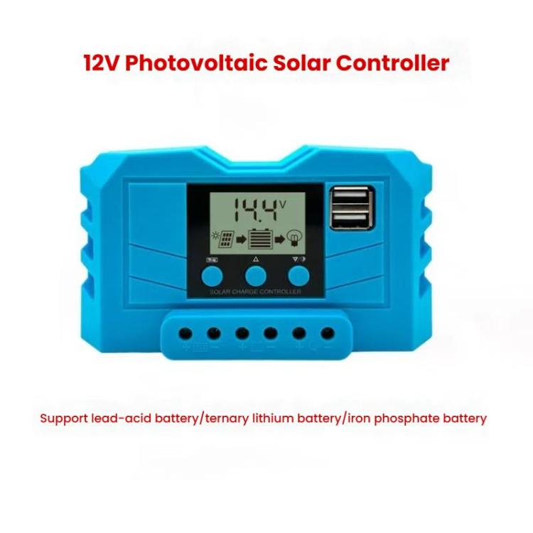 10A 12V 24V Lithium Lead Acid Solar Charge Controller PWM PV Controller With LCD Display - Others by buy2fix | Online Shopping UK | buy2fix