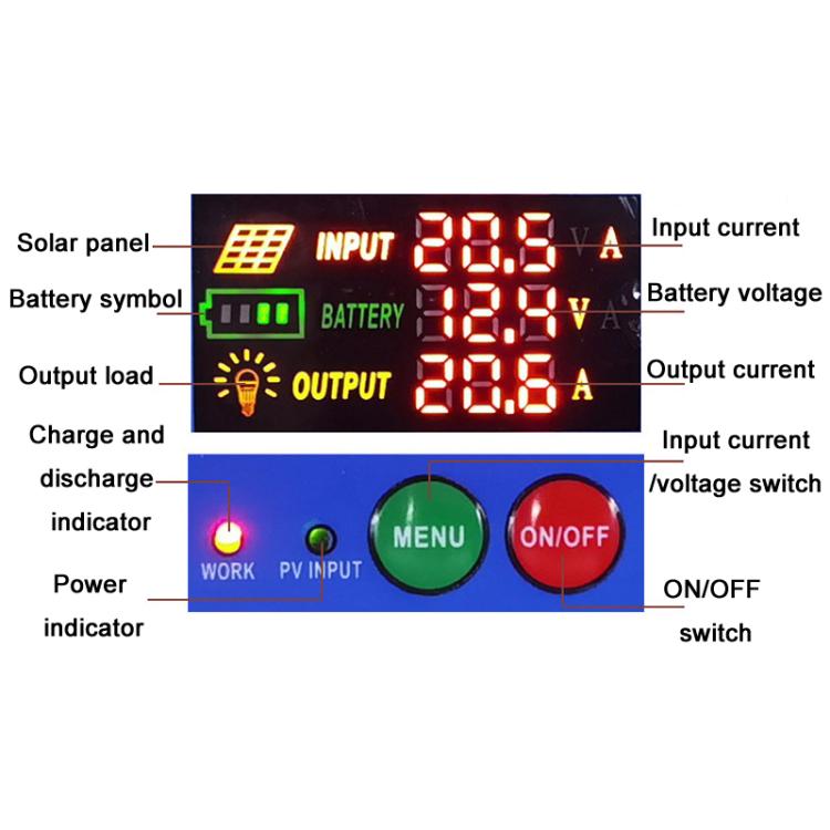 30A 12V 24V Setup-Free Color Screen Luminous Display Solar Controller PV Solar Charge Controller - Others by buy2fix | Online Shopping UK | buy2fix