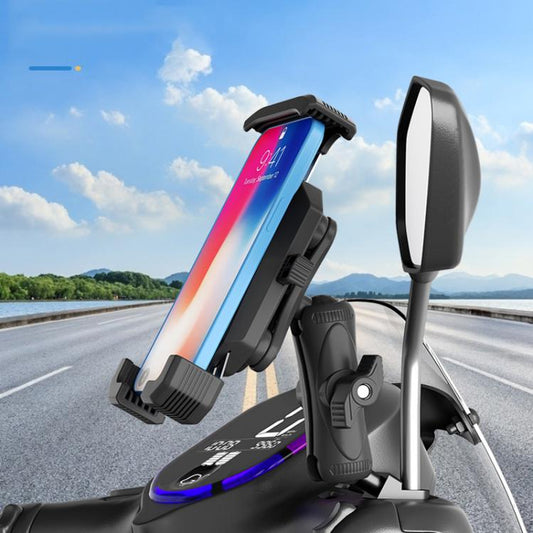 Motorcycle Shock-absorbing Rotatable 3-claw Mobile Phone Holder, Style: Rearview Mirror Type - Holder by buy2fix | Online Shopping UK | buy2fix