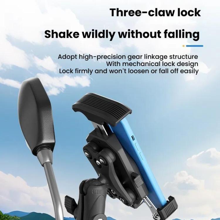 Motorcycle Shock-absorbing Rotatable 3-claw Mobile Phone Holder, Style: Handlebar Type - Holder by buy2fix | Online Shopping UK | buy2fix