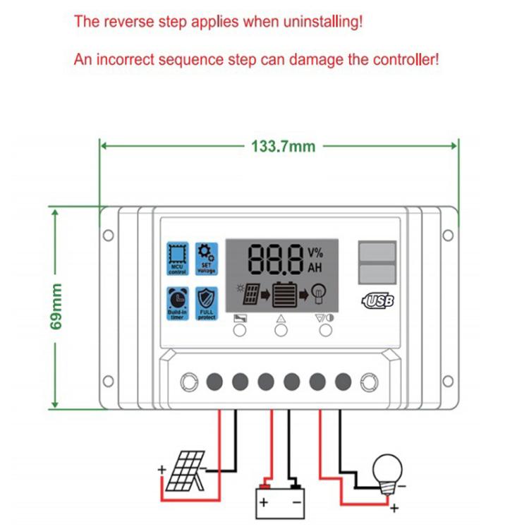 20A 12V 24V 11.1V Solar Controller PV Solar Charge Controller - Others by buy2fix | Online Shopping UK | buy2fix