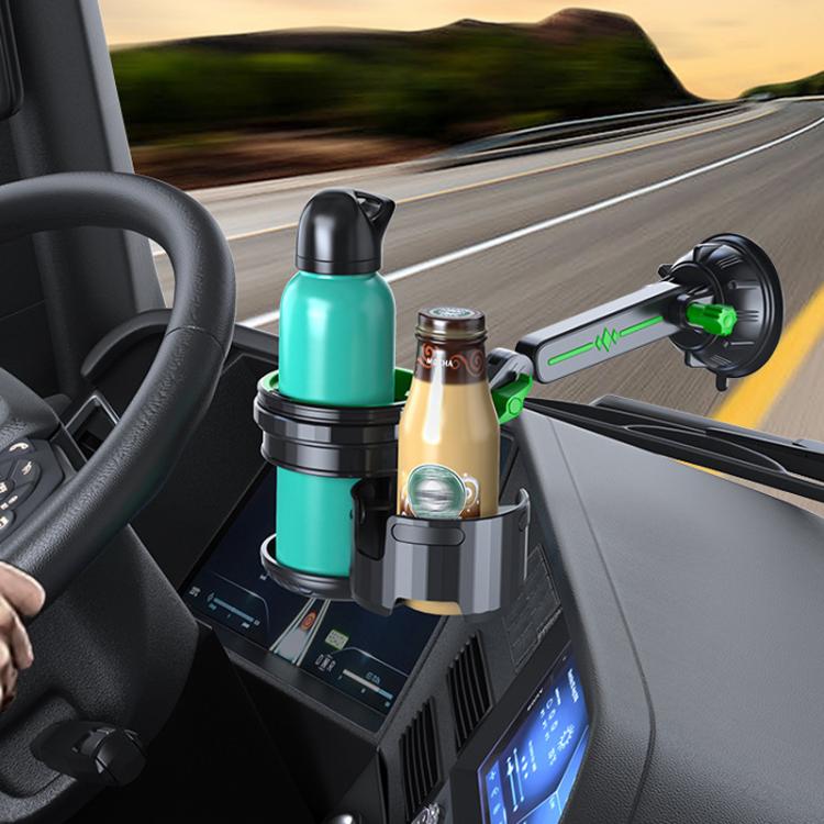 Car Multifunctional Water Cup Holder Auto Large Suction Cup Mounted Drink Rack, Style: Long Rod Gray - Car Drink Holders by buy2fix | Online Shopping UK | buy2fix