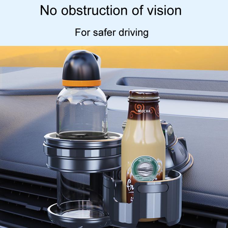 Car Multifunctional Water Cup Holder Auto Large Suction Cup Mounted Drink Rack, Style: Short Rod Gray - Car Drink Holders by buy2fix | Online Shopping UK | buy2fix
