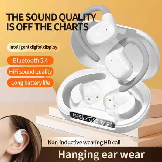 M200 Open-Ear Wireless Bluetooth Headphones Ear-Hook Earphone Waterproof Earpieces(White) - Bluetooth Earphone by buy2fix | Online Shopping UK | buy2fix